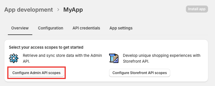 Configure admin