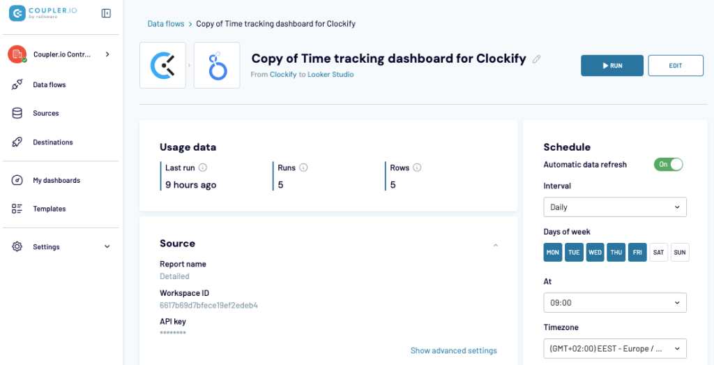 Coupler.io interface
