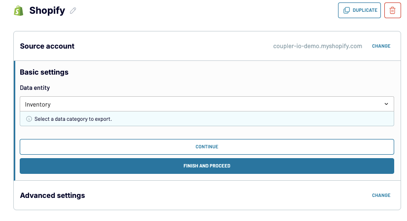 Shopify DataEntity