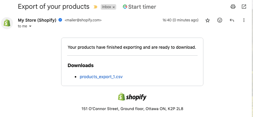 CSV email