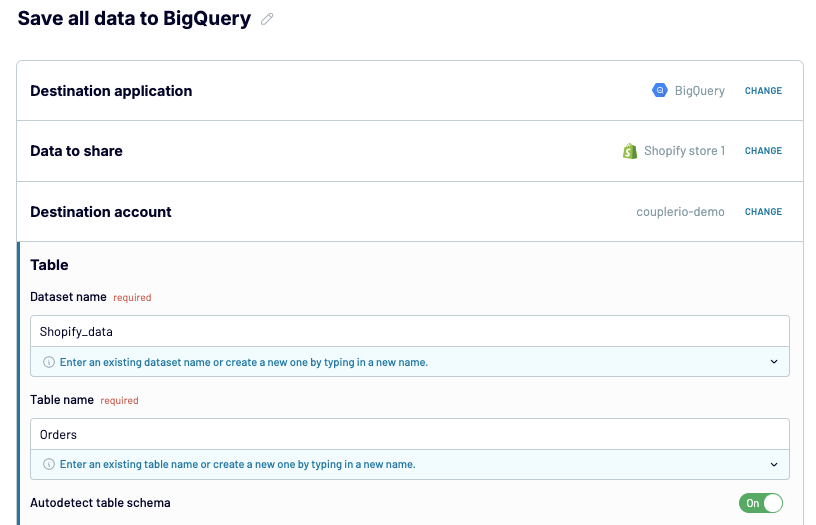 BigQuery import