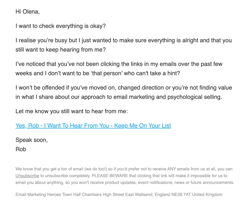 re-engagement email email marketing heroes