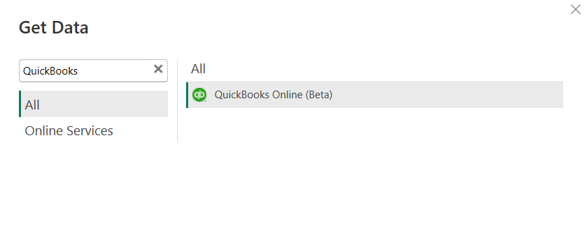 Power BI QuickBooks Online beta