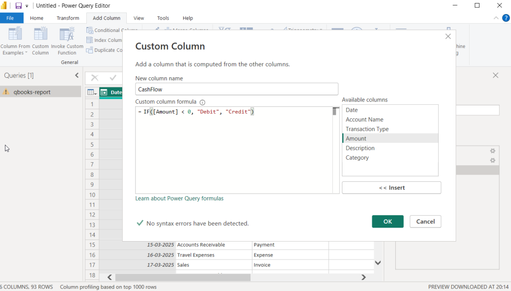 Custom columns Power BI