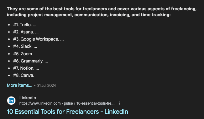 linkedin search blog example