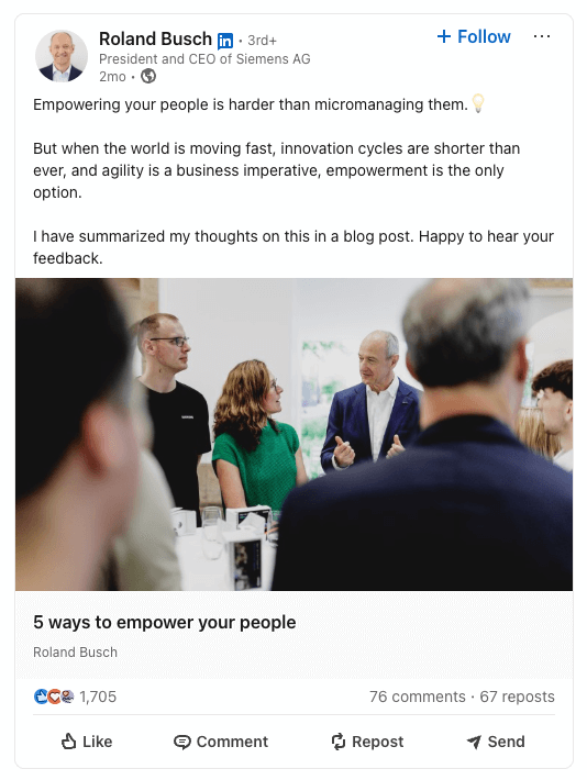 personal brand example linkedin