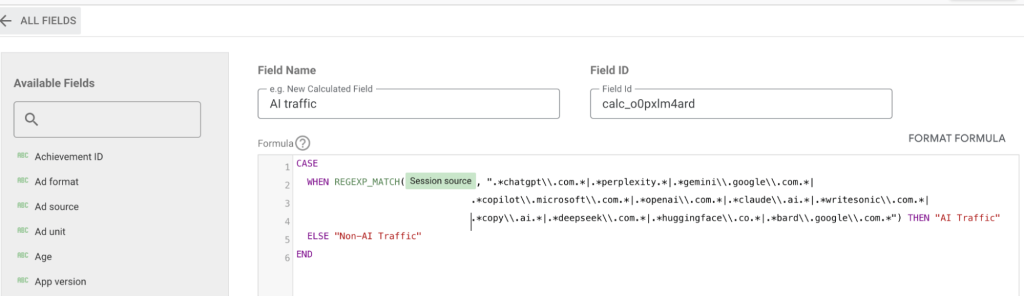 custom dimension setup looker studio track ai traffic