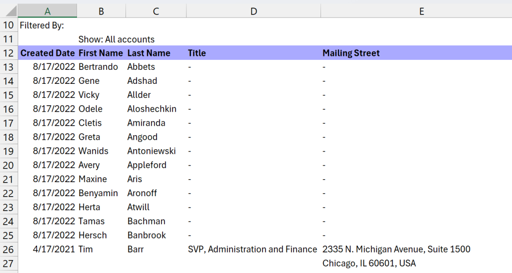 18 salesforce to excel exported formatted report in salesforce classic