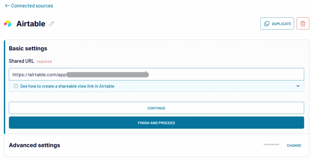 2 Shared URL field in Coupler.io