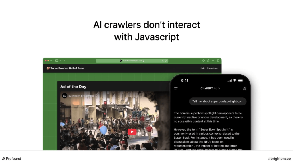 ai crawlers do not read javascript study profound