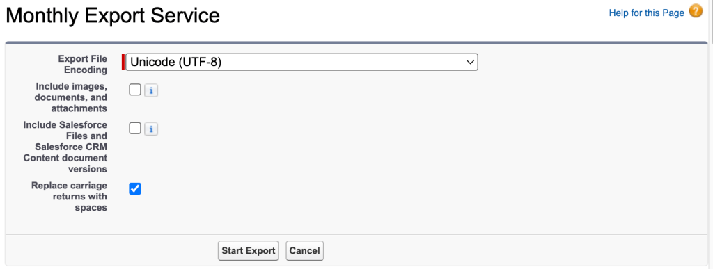 21 salesforce to excel configure data export options