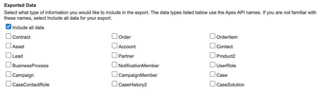 22 salesforce to excel choose what objects to export