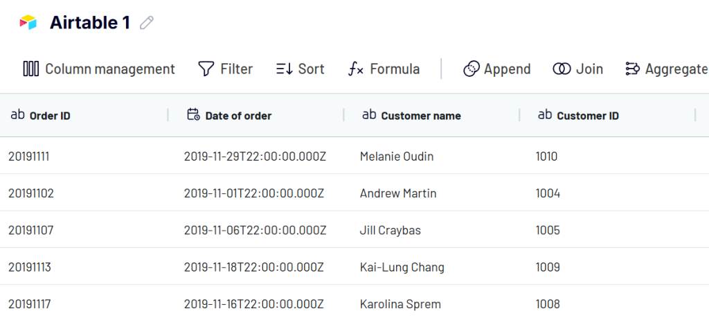 3 Airtable data transformation view in Coupler.io
