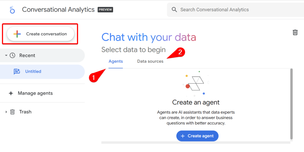 looker studio pro conversational analytics agents data sources