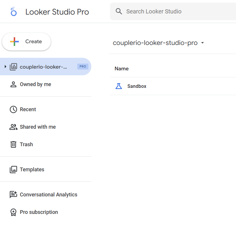 looker studio pro sandbox