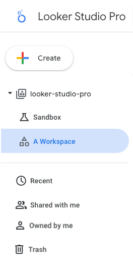 looker studio team workspace