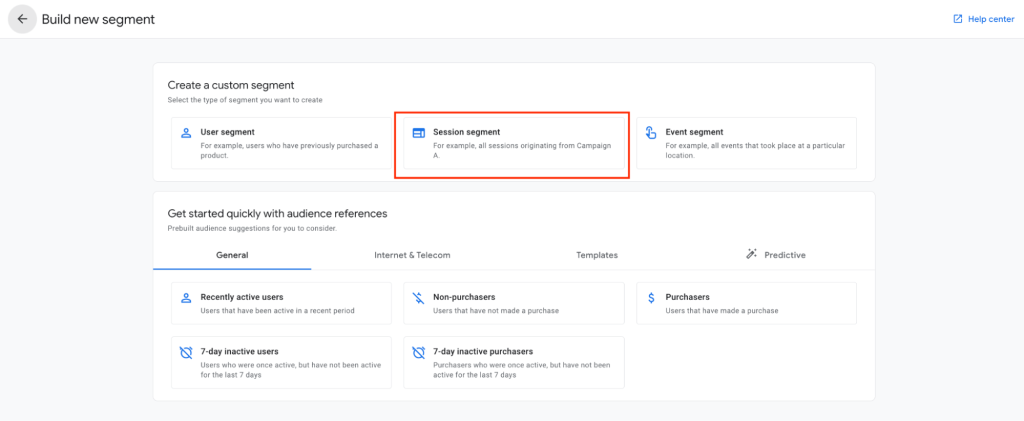 custom session segment explore reports ai traffic ga4