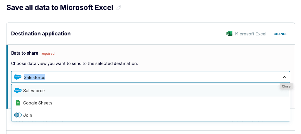 5 salesforce to excel choosing data to import to excel in coupler