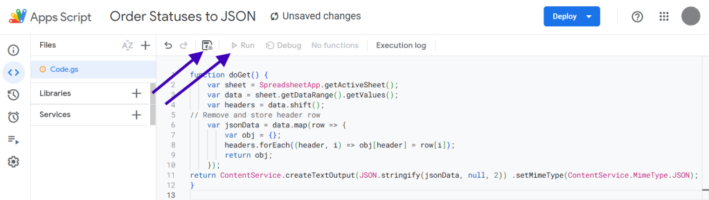 Sample Google Apps Script
