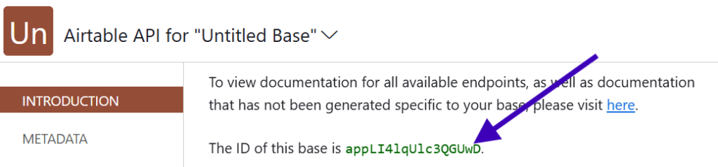 9 Getting base ID in Airtable API