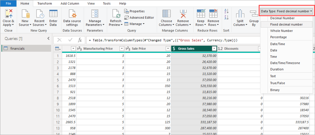 Power BI Options to load or transform data