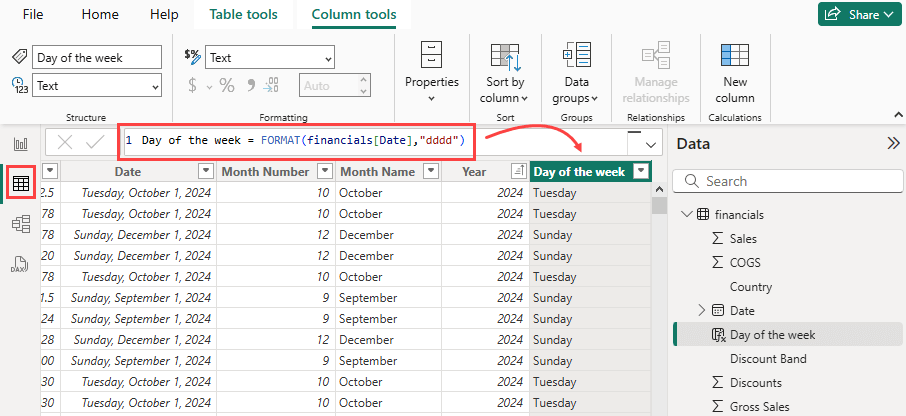 Creating a new calculated column using DAX
