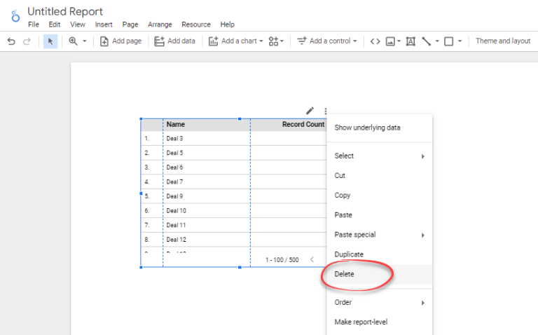 Figure 4.4.2. Suppression d'un tableau