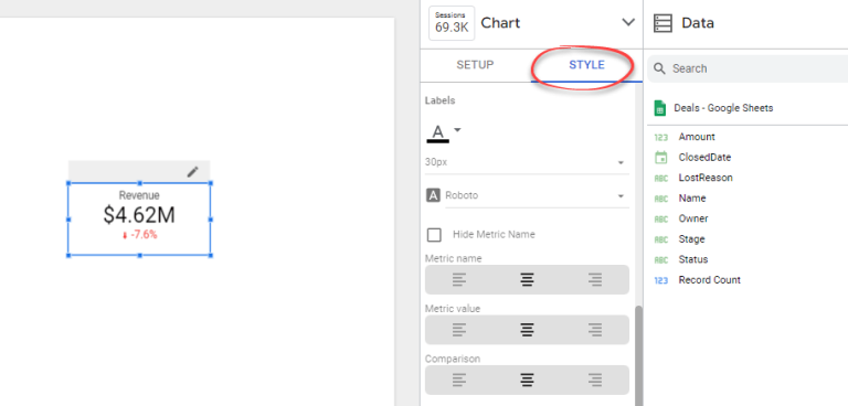 Figure 4.5.9. Style du tableau de bord