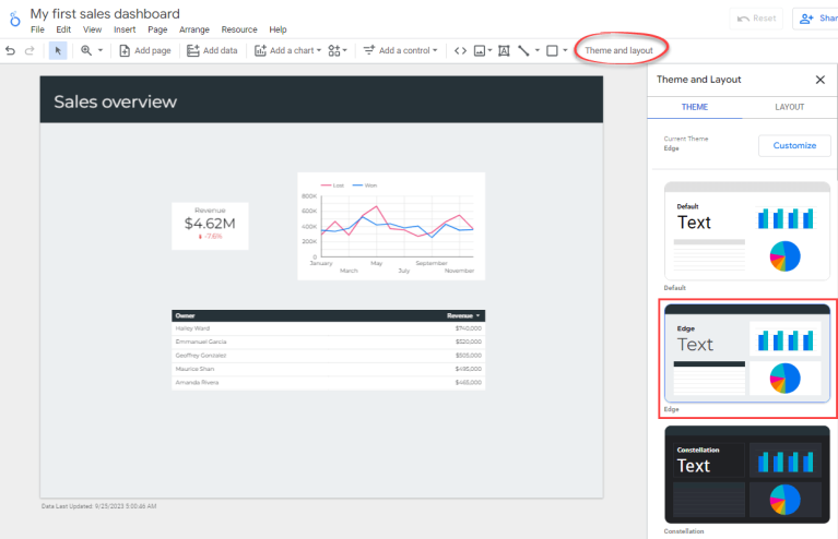 Figure 4.8.3. Application d'un thème pour l'apparence et la convivialité