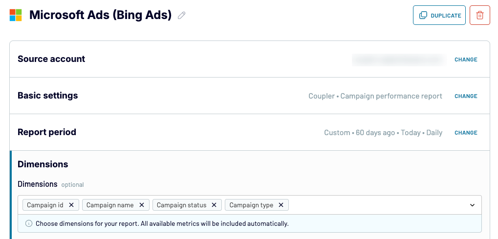 Configure Bing Ads source in coupler.io