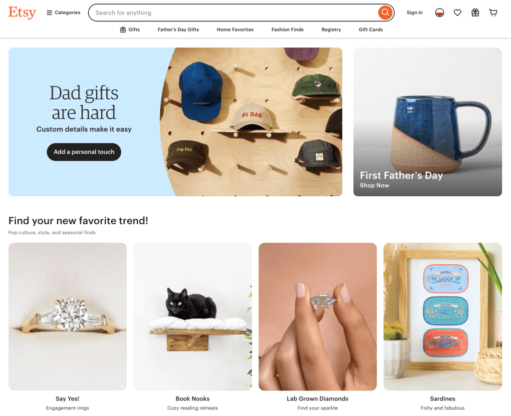 1 etsy to shopify etsy marketplace main page view