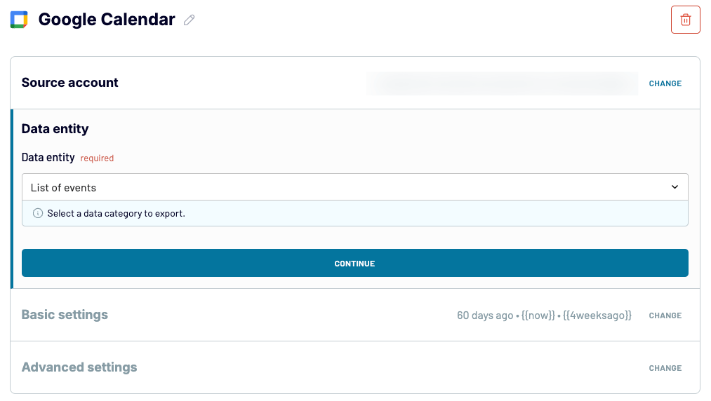 google calendar to json import events in coupler