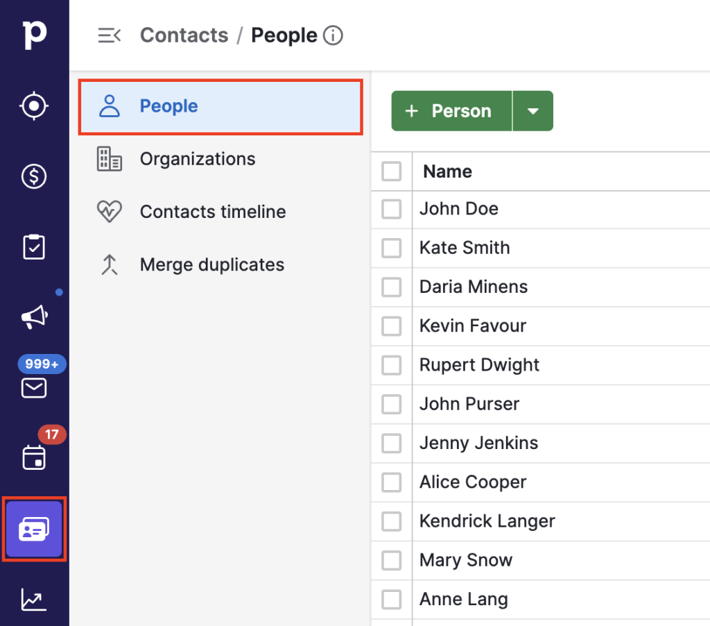 15 pipedrive data backup access contacts view in pipedrive