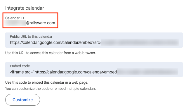 google calendar to json copy google calendar id