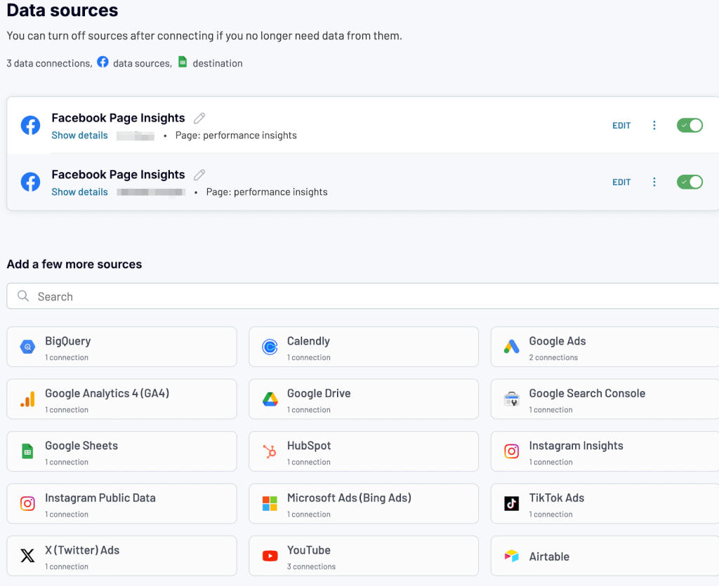 add more sources