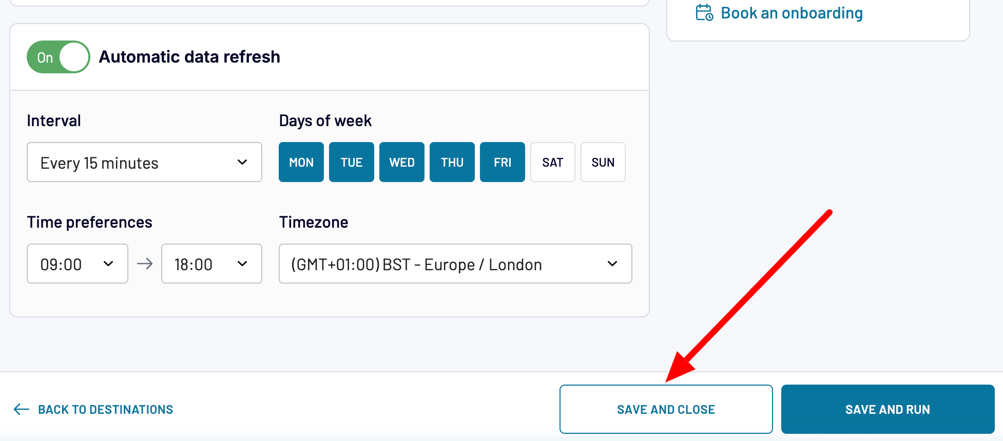 Saving your Salesforce data flow settings and quitting