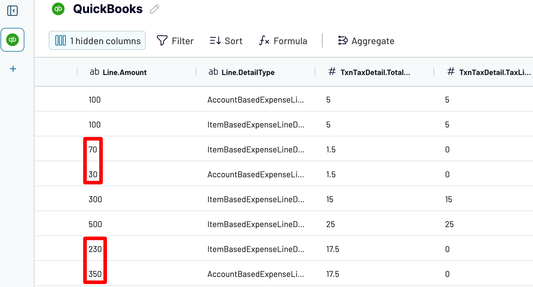 Multiple line items put in separate rows with the help of Coupler.io s Split by feature