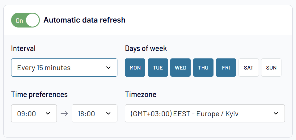 1.3 automatic data refresh