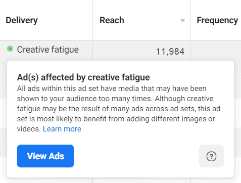 20 meta ai ad fatigue