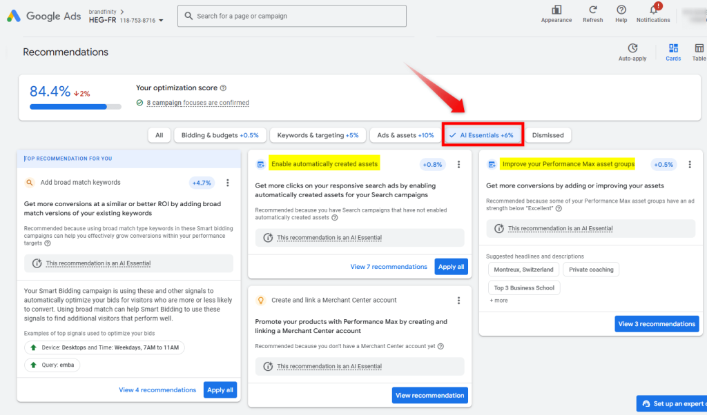 5 google ads recommendations